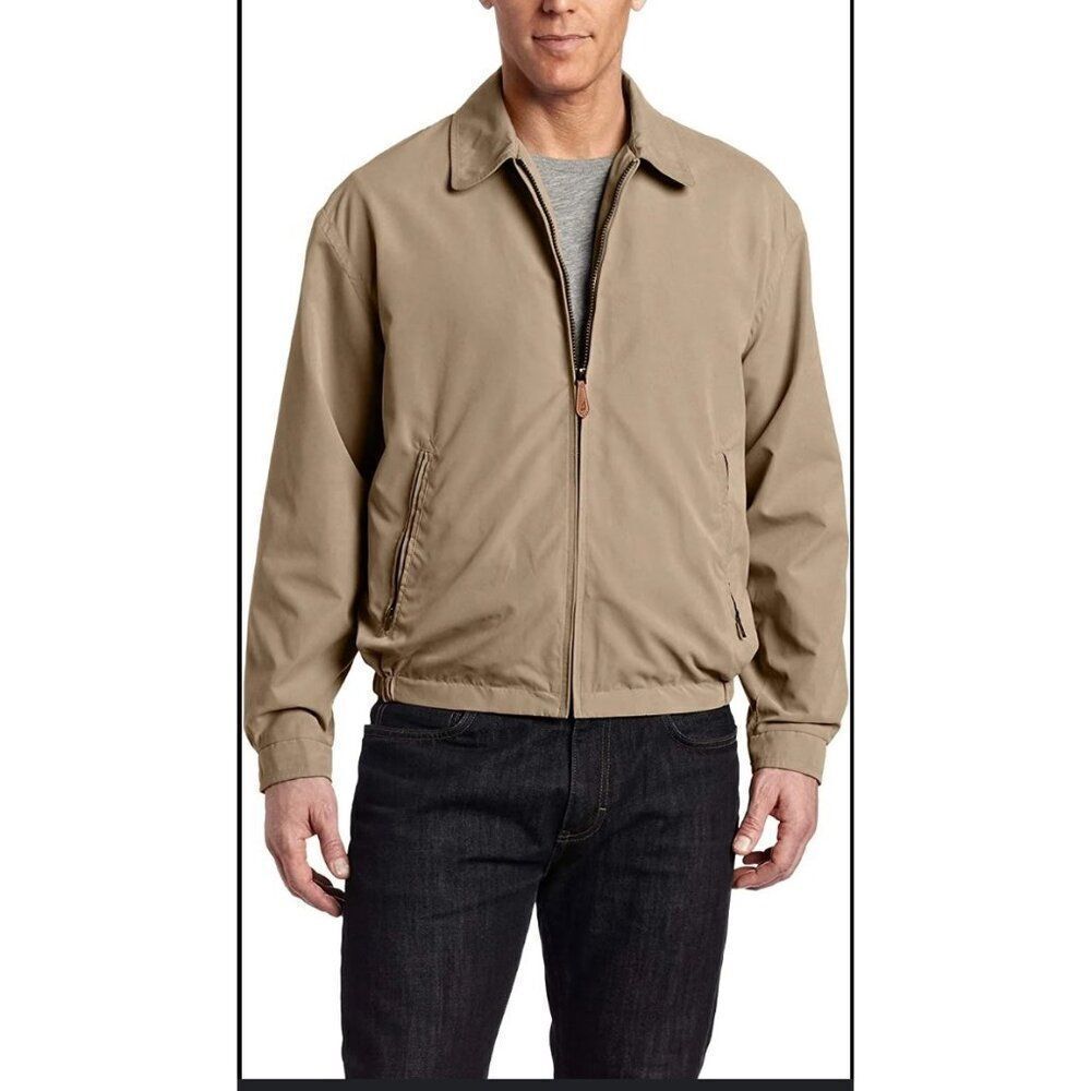 London Fog Men Tan Zip Front Golf Jacket Size M
